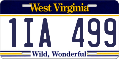 WV license plate 1IA499