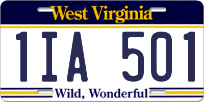 WV license plate 1IA501