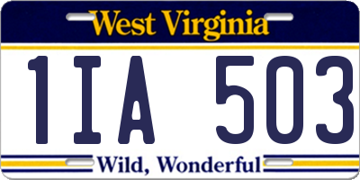 WV license plate 1IA503