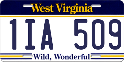 WV license plate 1IA509