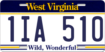 WV license plate 1IA510