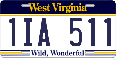 WV license plate 1IA511