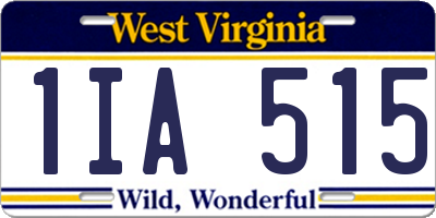 WV license plate 1IA515