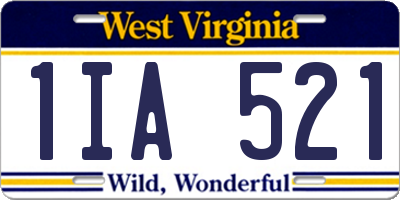 WV license plate 1IA521