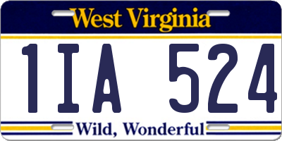 WV license plate 1IA524