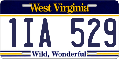 WV license plate 1IA529