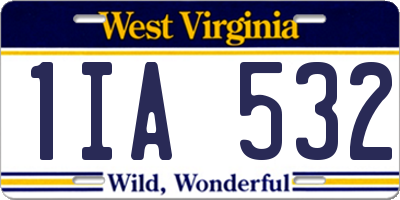 WV license plate 1IA532