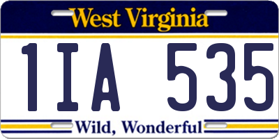 WV license plate 1IA535