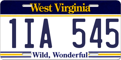 WV license plate 1IA545