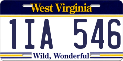WV license plate 1IA546