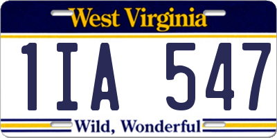 WV license plate 1IA547