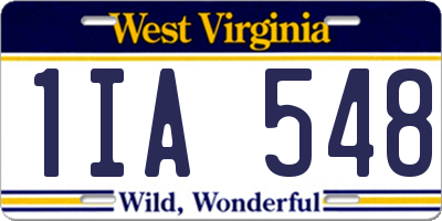 WV license plate 1IA548