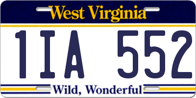 WV license plate 1IA552