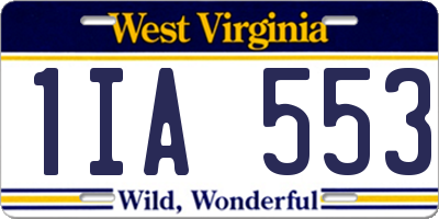 WV license plate 1IA553