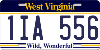 WV license plate 1IA556