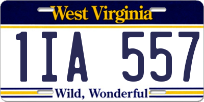 WV license plate 1IA557