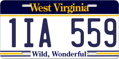 WV license plate 1IA559