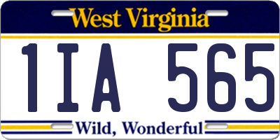 WV license plate 1IA565