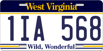 WV license plate 1IA568