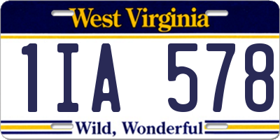 WV license plate 1IA578
