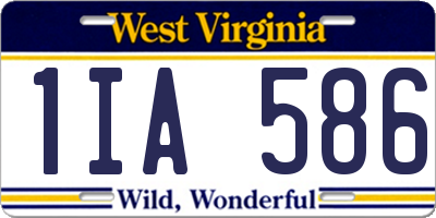 WV license plate 1IA586