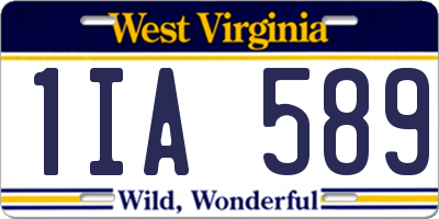 WV license plate 1IA589