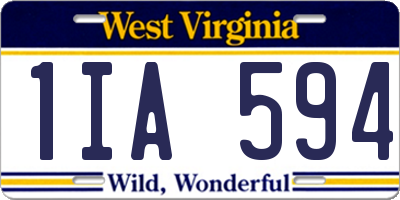 WV license plate 1IA594