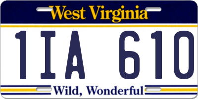 WV license plate 1IA610