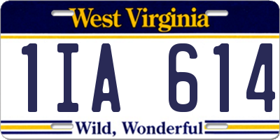 WV license plate 1IA614