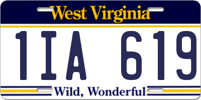 WV license plate 1IA619