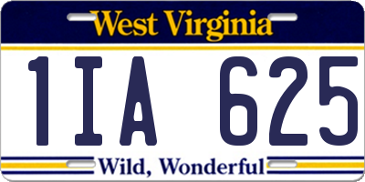WV license plate 1IA625