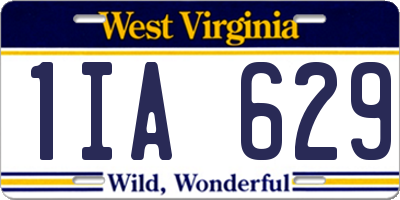 WV license plate 1IA629