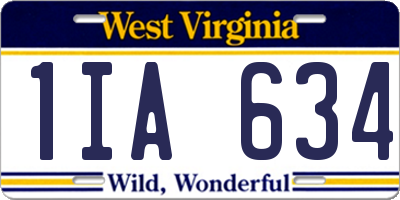 WV license plate 1IA634