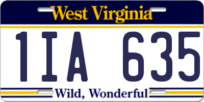 WV license plate 1IA635