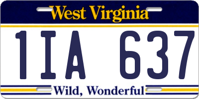 WV license plate 1IA637