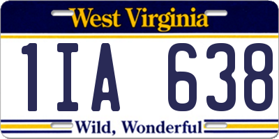 WV license plate 1IA638