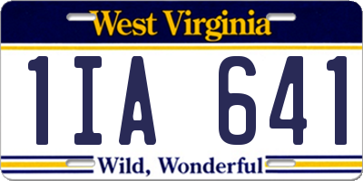 WV license plate 1IA641