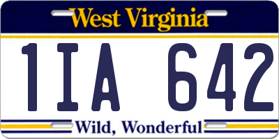 WV license plate 1IA642
