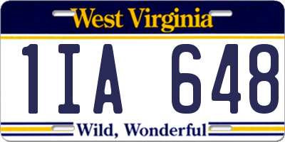 WV license plate 1IA648