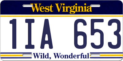 WV license plate 1IA653