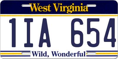 WV license plate 1IA654