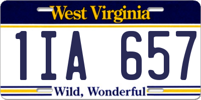 WV license plate 1IA657