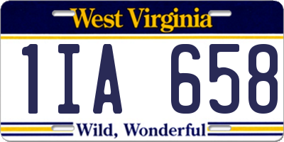 WV license plate 1IA658