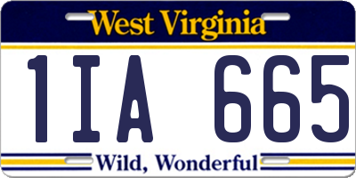 WV license plate 1IA665