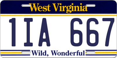 WV license plate 1IA667