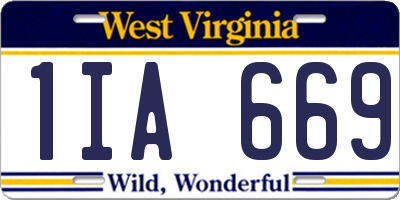 WV license plate 1IA669