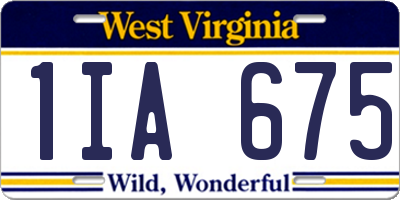 WV license plate 1IA675