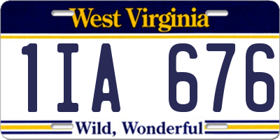 WV license plate 1IA676