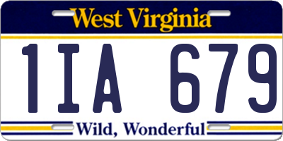 WV license plate 1IA679