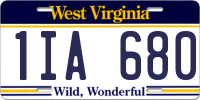 WV license plate 1IA680